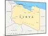 Libya Political Map-Peter Hermes Furian-Mounted Art Print