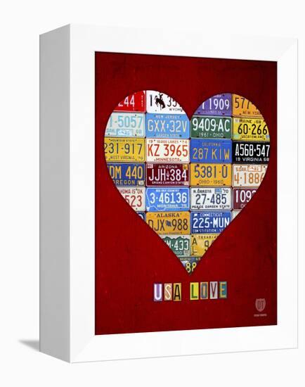 License Plate Art Heart-Design Turnpike-Framed Premier Image Canvas