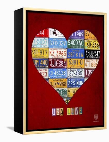 License Plate Art Heart-Design Turnpike-Framed Premier Image Canvas