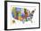 License Plate Map USA-Design Turnpike-Framed Giclee Print