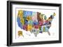 License Plate Map USA-Design Turnpike-Framed Giclee Print
