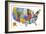 License Plate Map USA-Design Turnpike-Framed Giclee Print