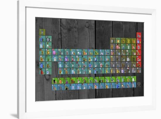 License Plate - Periodic Table-Design Turnpike-Framed Giclee Print