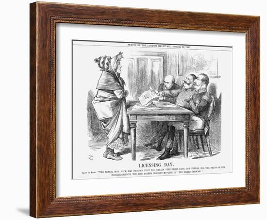 Licensing Day, 1867-John Tenniel-Framed Giclee Print