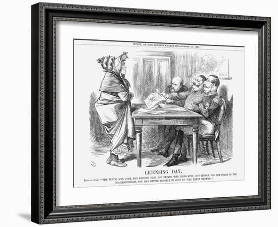 Licensing Day, 1867-John Tenniel-Framed Giclee Print