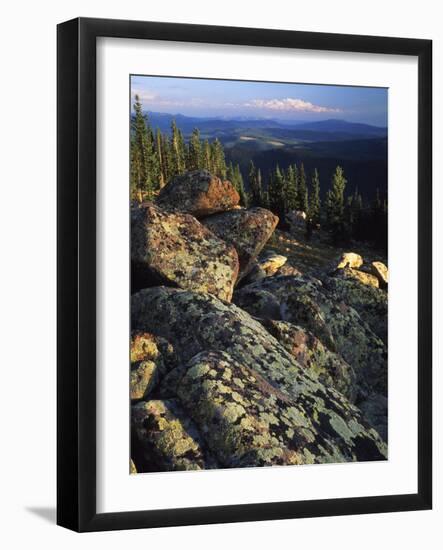 Lichen Covered on Boulders on Continental Divide, Wyoming, USA-Scott T. Smith-Framed Photographic Print