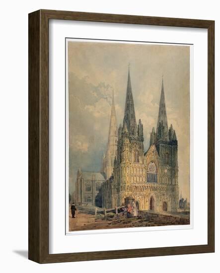 Lichfield Cathedral, Staffordshire, 1794 (W/C over Graphite on Wove Paper)-Thomas Girtin-Framed Giclee Print