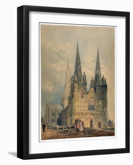 Lichfield Cathedral, Staffordshire, 1794 (W/C over Graphite on Wove Paper)-Thomas Girtin-Framed Giclee Print