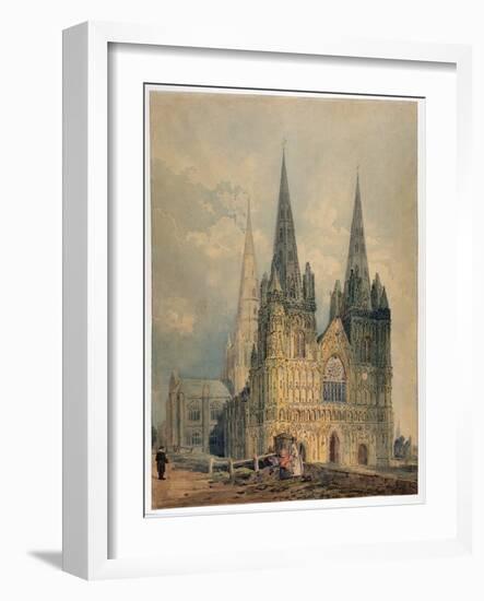 Lichfield Cathedral, Staffordshire, 1794 (W/C over Graphite on Wove Paper)-Thomas Girtin-Framed Giclee Print