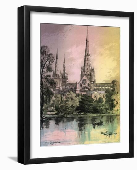 Lichfield Cathedral, Staffordshire, C1870-Alfred Concanen-Framed Giclee Print