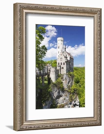 Lichtenstein Castle in Spring, Swabian Alb, Baden Wurttemberg, Germany, Europe-Markus Lange-Framed Photographic Print