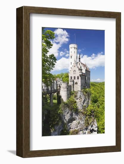 Lichtenstein Castle in Spring, Swabian Alb, Baden Wurttemberg, Germany, Europe-Markus Lange-Framed Photographic Print