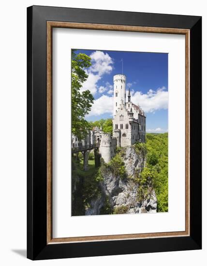 Lichtenstein Castle in Spring, Swabian Alb, Baden Wurttemberg, Germany, Europe-Markus Lange-Framed Photographic Print