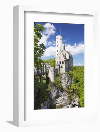 Lichtenstein Castle in Spring, Swabian Alb, Baden Wurttemberg, Germany, Europe-Markus Lange-Framed Photographic Print