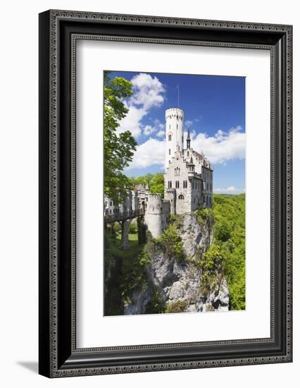 Lichtenstein Castle in Spring, Swabian Alb, Baden Wurttemberg, Germany, Europe-Markus Lange-Framed Photographic Print