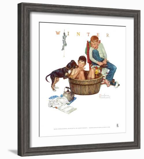 Lickin' Good Bath-Norman Rockwell-Framed Art Print