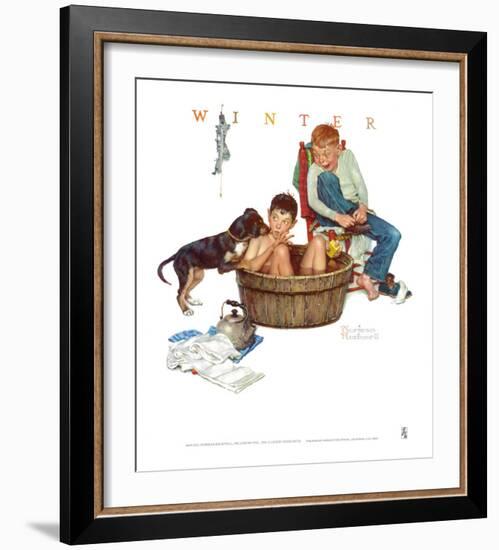 Lickin' Good Bath-Norman Rockwell-Framed Art Print