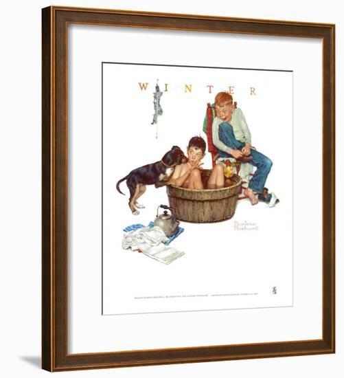 Lickin' Good Bath-Norman Rockwell-Framed Art Print