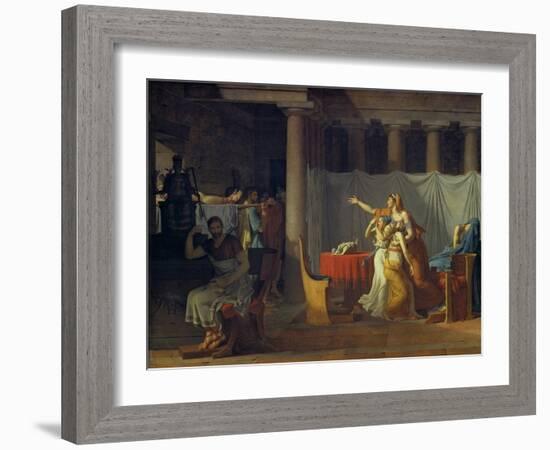 Lictors Bearing to Brutus the Bodies of His Sons, 1789-Jacques Louis David-Framed Giclee Print