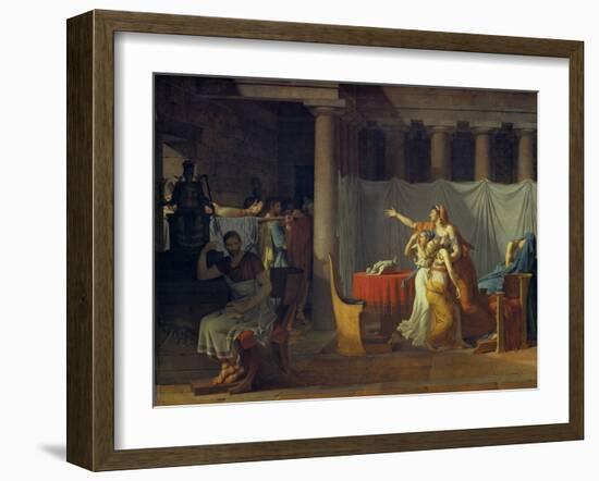 Lictors Bearing to Brutus the Bodies of His Sons, 1789-Jacques Louis David-Framed Giclee Print