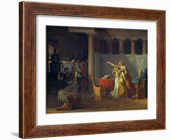 Lictors Bearing to Brutus the Bodies of His Sons, 1789-Jacques Louis David-Framed Giclee Print