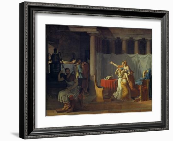 Lictors Bearing to Brutus the Bodies of His Sons, 1789-Jacques Louis David-Framed Giclee Print