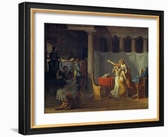 Lictors Bearing to Brutus the Bodies of His Sons, 1789-Jacques Louis David-Framed Giclee Print