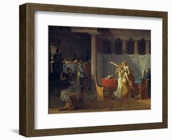 Lictors Bearing to Brutus the Bodies of His Sons, 1789-Jacques Louis David-Framed Giclee Print