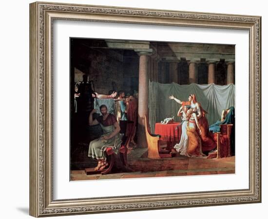 Lictors Bearing to Brutus the Bodies of His Sons, 1789-Jacques-Louis David-Framed Giclee Print