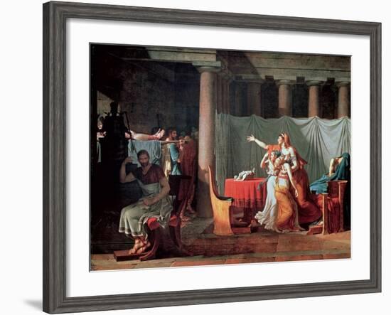 Lictors Bearing to Brutus the Bodies of His Sons, 1789-Jacques-Louis David-Framed Giclee Print