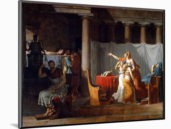Lictors Bearing to Brutus the Bodies of His Sons - Oil on Canvas, 1789-Jacques Louis David-Mounted Giclee Print