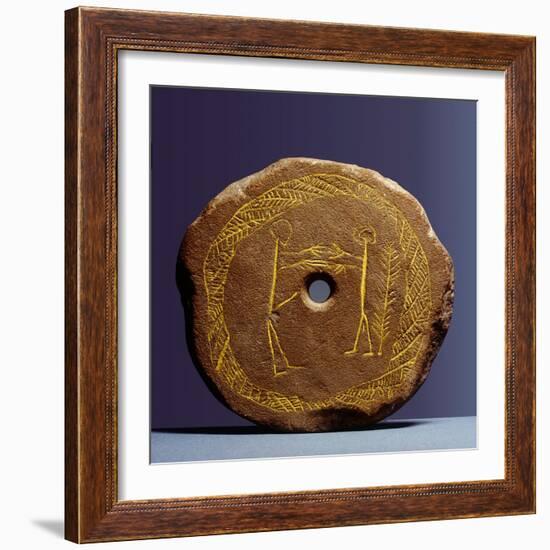 Lid of a cremation urn with fertility symbols-Werner Forman-Framed Giclee Print