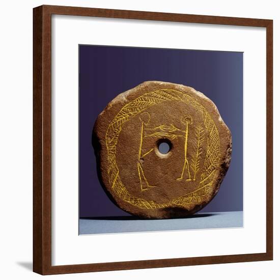 Lid of a cremation urn with fertility symbols-Werner Forman-Framed Giclee Print