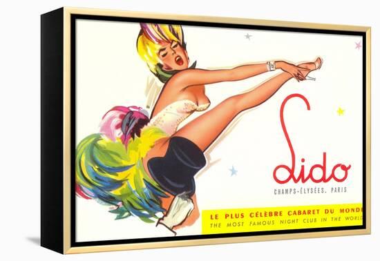 Lido Poster, Dancing Girl, France-null-Framed Stretched Canvas