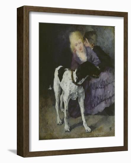 Liebespaar mit Hund. 1873-Wilhelm Trübner-Framed Giclee Print