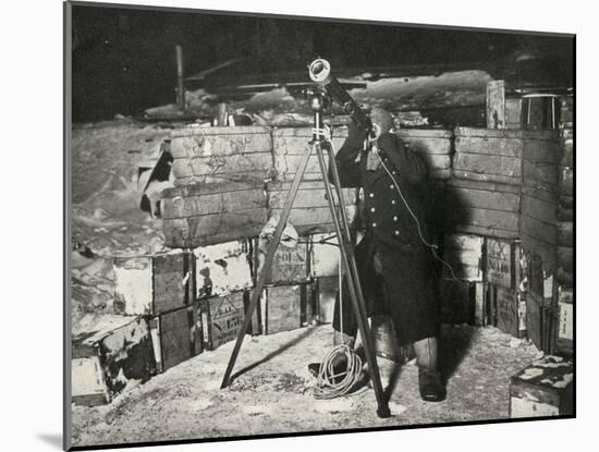 'Lieut. Evans Observing An Occultation of Jupiter', 8 June 1911, (1913)-Herbert Ponting-Mounted Photographic Print