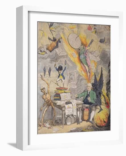 Lieut Goverr Gall-Stone, Inspired by Alecto, or the Birth of Minerva-James Gillray-Framed Giclee Print