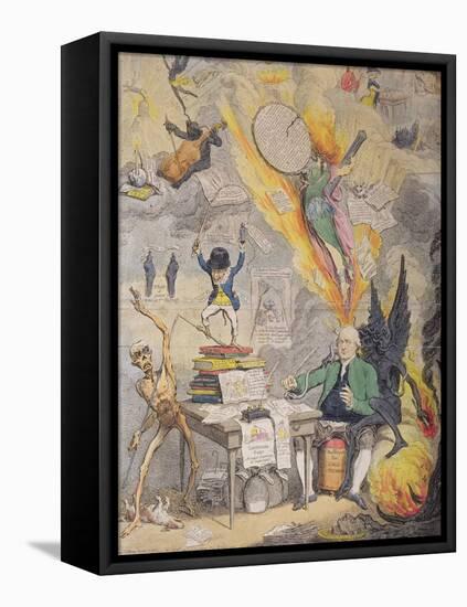 Lieut Goverr Gall-Stone, Inspired by Alecto, or the Birth of Minerva-James Gillray-Framed Premier Image Canvas