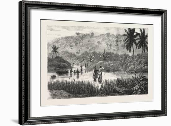 Lieutenant Cameron in Central Africa, Crossing the Lukoji, 1876-null-Framed Giclee Print