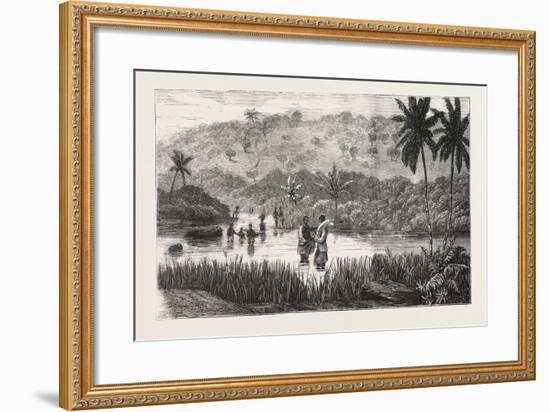 Lieutenant Cameron in Central Africa, Crossing the Lukoji, 1876-null-Framed Giclee Print