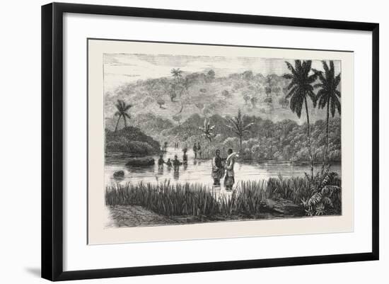 Lieutenant Cameron in Central Africa, Crossing the Lukoji, 1876-null-Framed Giclee Print