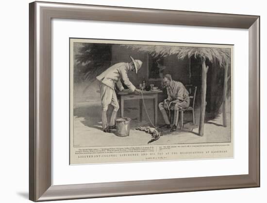 Lieutenant-Colonel Kitchener and His Pet at the Headquarters at Kassingar-Joseph Nash-Framed Giclee Print