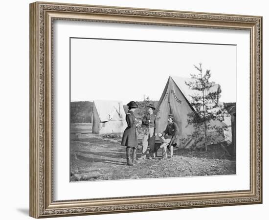 Lieutenant Colonel Michael C. Murphy and Officers at their Encampment-Stocktrek Images-Framed Photographic Print