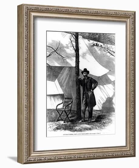 Lieutenant General Ulysses S. Grant (1822-85) at His Head-Quarters, from Harpers Weekly-Mathew Brady-Framed Giclee Print