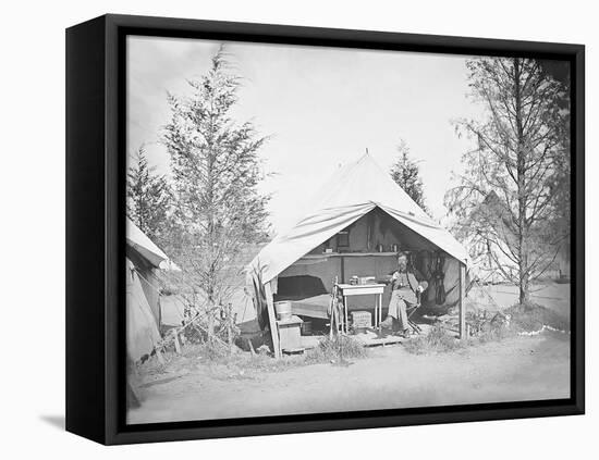 Lieutenant James B. Neill Sitting Inside His Tent During the American Civil War-Stocktrek Images-Framed Premier Image Canvas