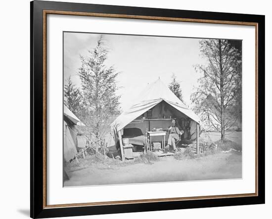 Lieutenant James B. Neill Sitting Inside His Tent During the American Civil War-Stocktrek Images-Framed Photographic Print