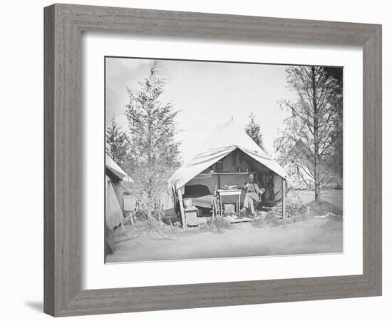 Lieutenant James B. Neill Sitting Inside His Tent During the American Civil War-Stocktrek Images-Framed Photographic Print