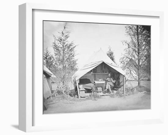 Lieutenant James B. Neill Sitting Inside His Tent During the American Civil War-Stocktrek Images-Framed Photographic Print