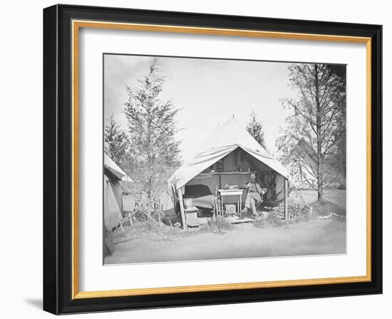 Lieutenant James B. Neill Sitting Inside His Tent During the American Civil War-Stocktrek Images-Framed Photographic Print