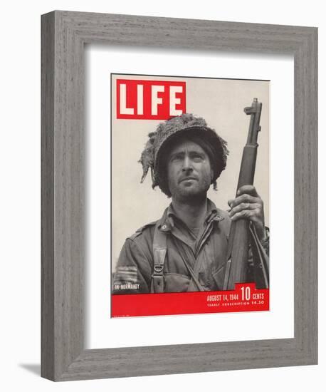 Lieutenant Kelso C. Horne of US Airborne Infantry, Part of Invasion at Normandy, August 14, 1944-Bob Landry-Framed Photographic Print